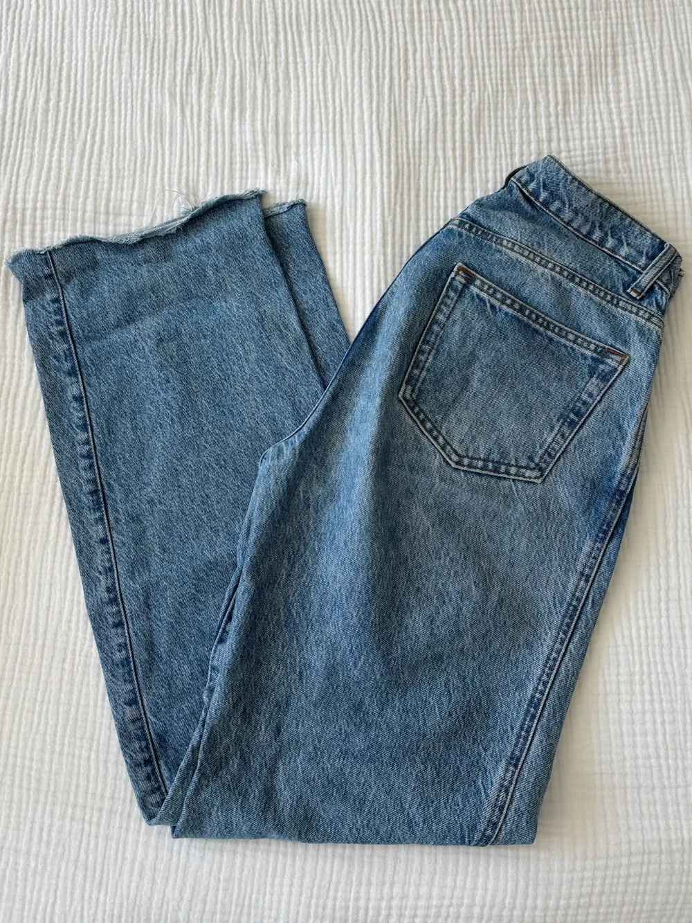 Reformation Val 90s Mid Rise Straight Jeans - Light Blue